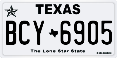 TX license plate BCY6905