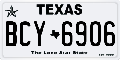 TX license plate BCY6906