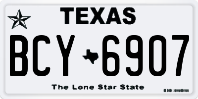 TX license plate BCY6907