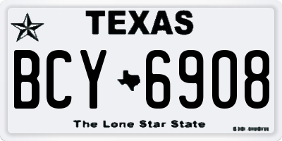 TX license plate BCY6908
