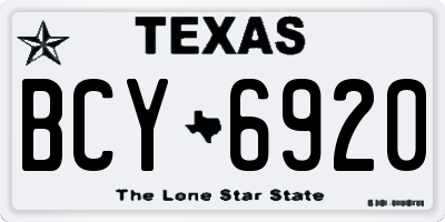 TX license plate BCY6920