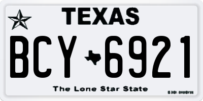 TX license plate BCY6921