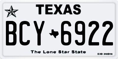 TX license plate BCY6922