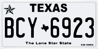 TX license plate BCY6923