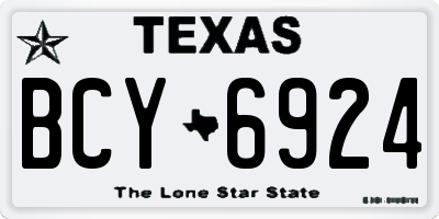 TX license plate BCY6924