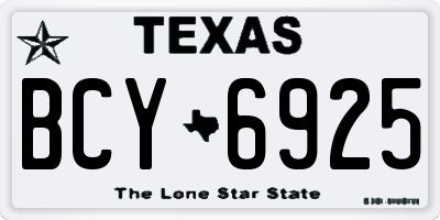TX license plate BCY6925