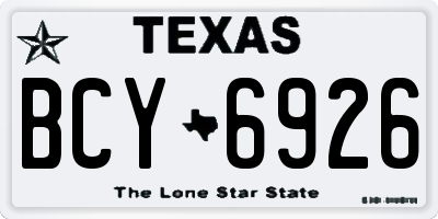 TX license plate BCY6926