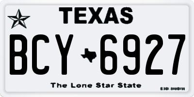 TX license plate BCY6927