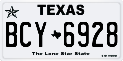 TX license plate BCY6928