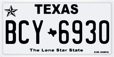 TX license plate BCY6930