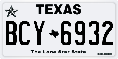 TX license plate BCY6932