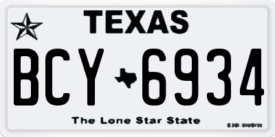 TX license plate BCY6934