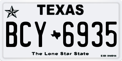 TX license plate BCY6935