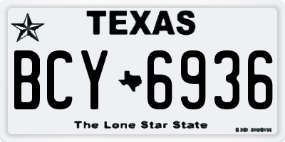 TX license plate BCY6936