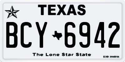 TX license plate BCY6942