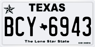 TX license plate BCY6943