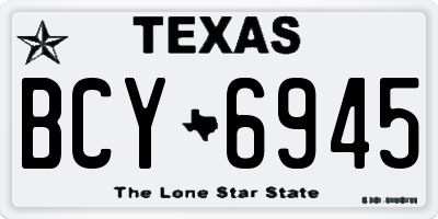 TX license plate BCY6945