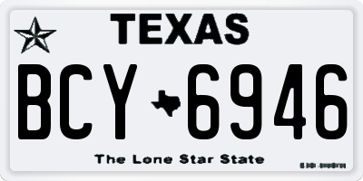 TX license plate BCY6946