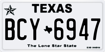 TX license plate BCY6947
