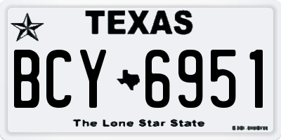 TX license plate BCY6951
