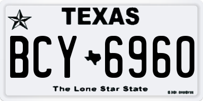 TX license plate BCY6960