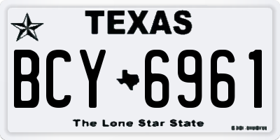 TX license plate BCY6961