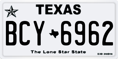 TX license plate BCY6962