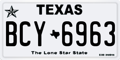 TX license plate BCY6963