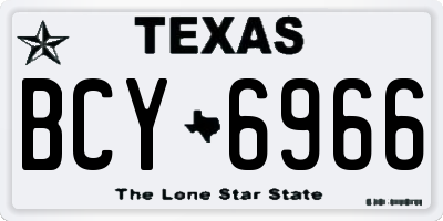 TX license plate BCY6966