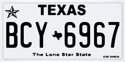TX license plate BCY6967