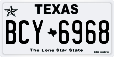 TX license plate BCY6968