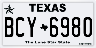 TX license plate BCY6980