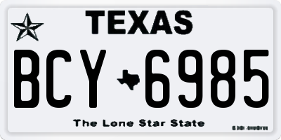 TX license plate BCY6985