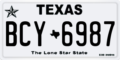 TX license plate BCY6987