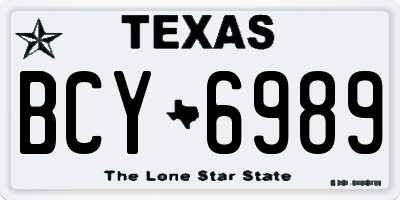 TX license plate BCY6989
