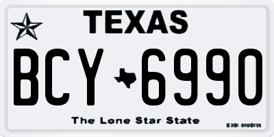 TX license plate BCY6990