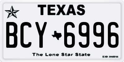 TX license plate BCY6996