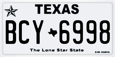 TX license plate BCY6998
