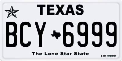 TX license plate BCY6999