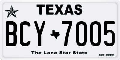 TX license plate BCY7005