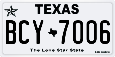 TX license plate BCY7006