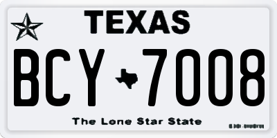 TX license plate BCY7008