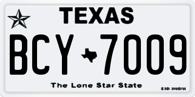 TX license plate BCY7009