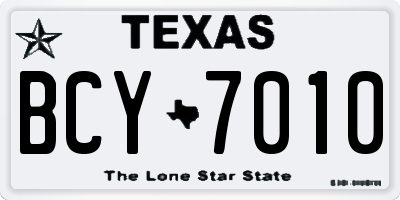 TX license plate BCY7010