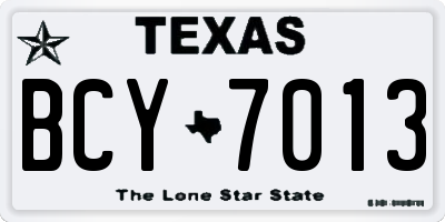 TX license plate BCY7013