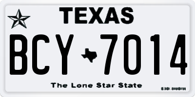 TX license plate BCY7014