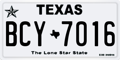 TX license plate BCY7016