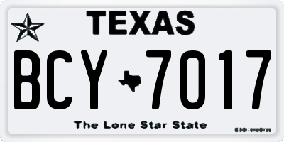 TX license plate BCY7017