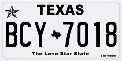 TX license plate BCY7018