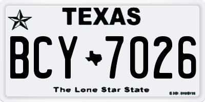 TX license plate BCY7026